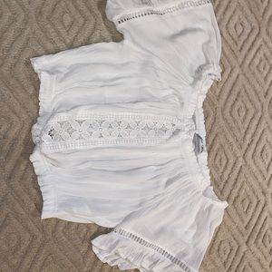 White off shoulder crop top